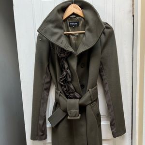 Patrizia Pepe Firenze Olive Green Wool Trench coat